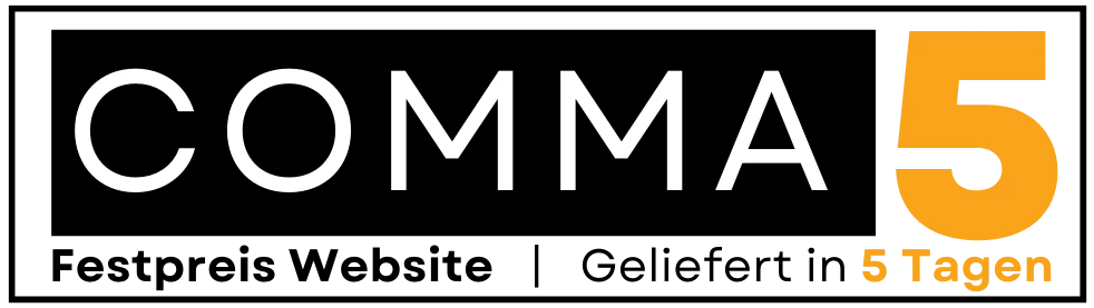 Website zum Festpreis - Logo comma5.de dunkel