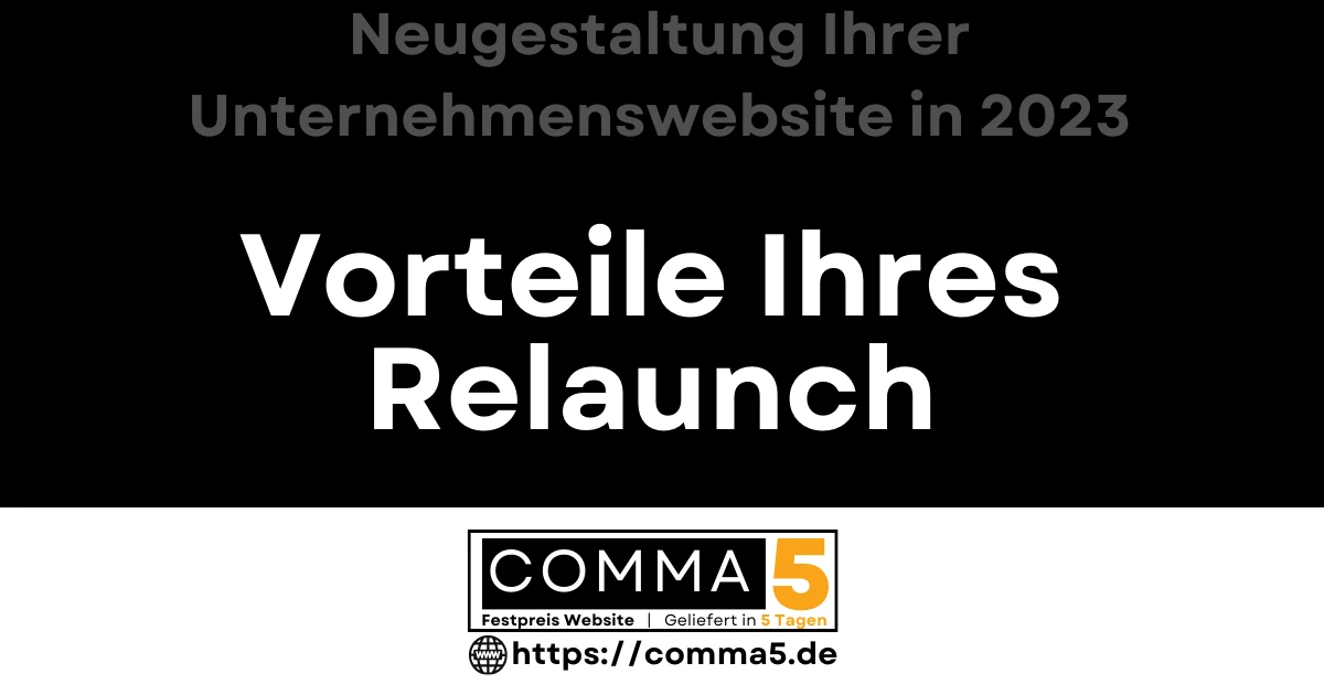 Neugestaltung der Unternehmenswebsite 2023 - Festpreis Website - Vorteile