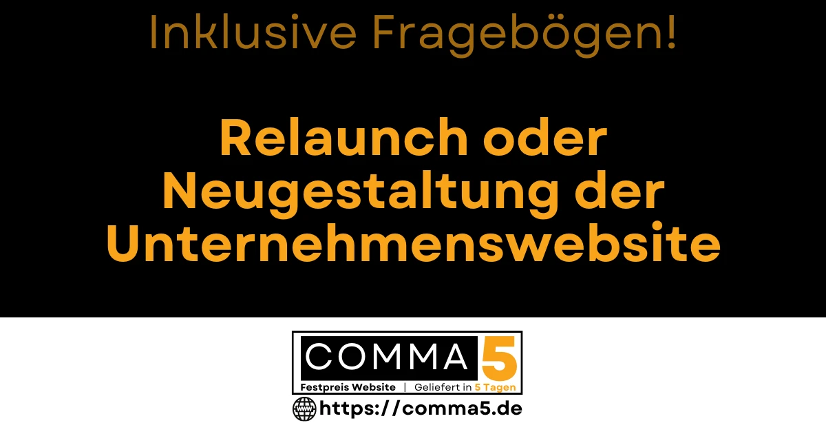 Relaunch oder Neugestaltung der Unternehmenswebsite